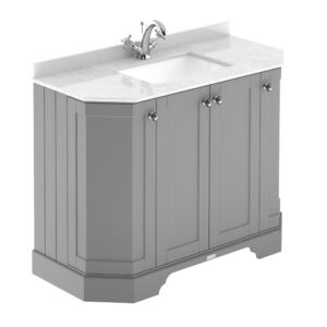 Hudson Reed 1000mm 4-Door Angled Unit & Marble Top 1TH LOF283