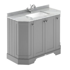 Hudson Reed 1000mm 4-Door Angled Unit & Marble Top 1TH LOF284