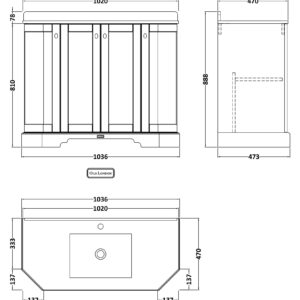 Hudson-Reed-1000mm-4-Door-Angled-Unit-Marble-Top-1TH-LOF482-3