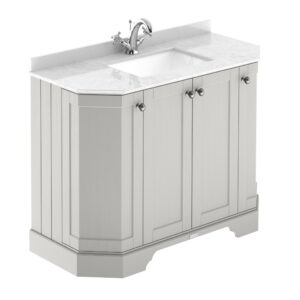 Hudson Reed 1000mm 4-Door Angled Unit & Marble Top 1TH LOF483