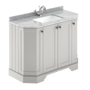 Hudson Reed 1000mm 4-Door Angled Unit & Marble Top 1TH LOF484