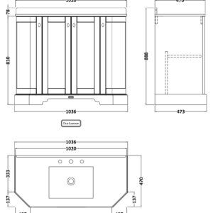 Hudson-Reed-1000mm-4-Door-Angled-Unit-Marble-Top-3TH-LOF385-3