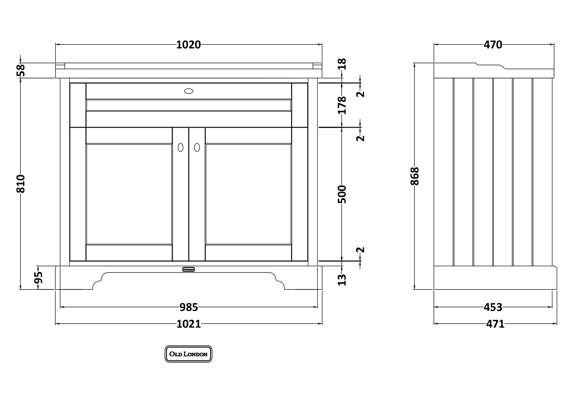 Hudson Reed 1000mm Cabinet & Basin (1TH) LOF407 - Image 3
