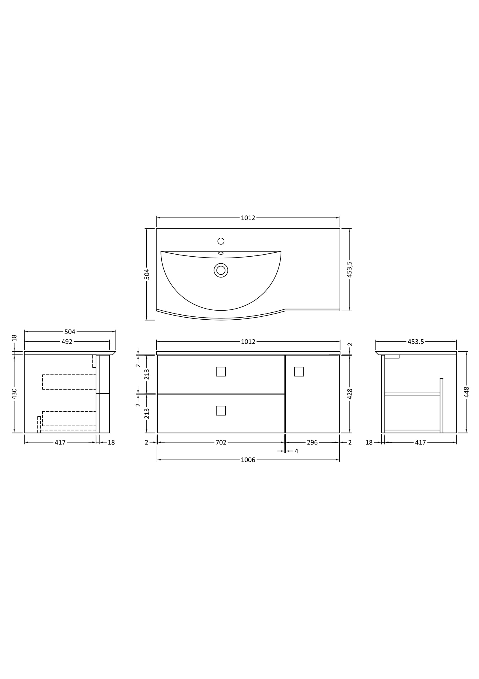 Hudson Reed 1000mm Cabinet & Basin - Left Hand SAR102L - Image 2