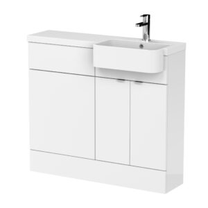 Hudson Reed 1000mm Combination Unit & Right Hand Semi Recessed Basin CBI145