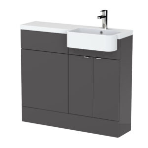 Hudson Reed 1000mm Combination Unit & Right Hand Semi Recessed Basin CBI945