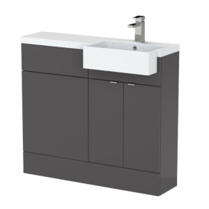 Hudson Reed 1000mm Combination Unit & Right Hand Semi Recessed Basin CBI949
