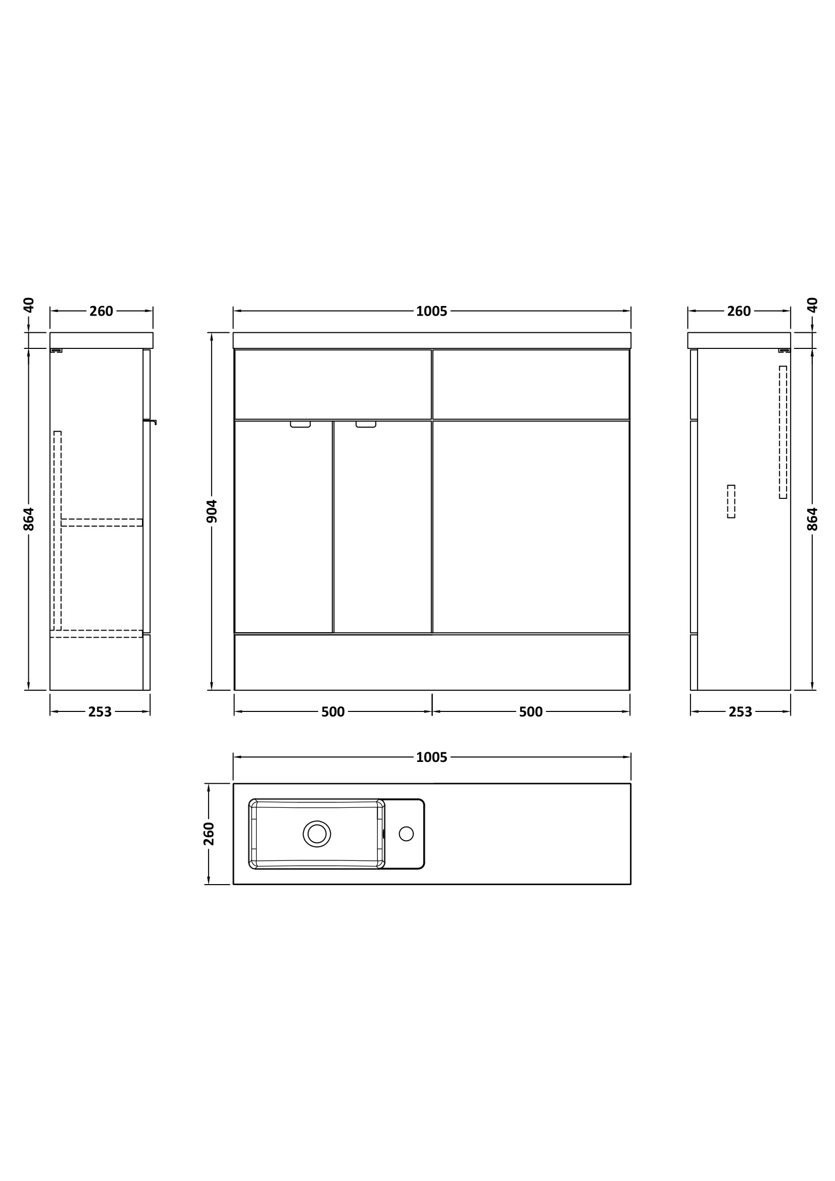 Hudson Reed 1000mm Combination Vanity & WC Compact CBI142 - Image 2