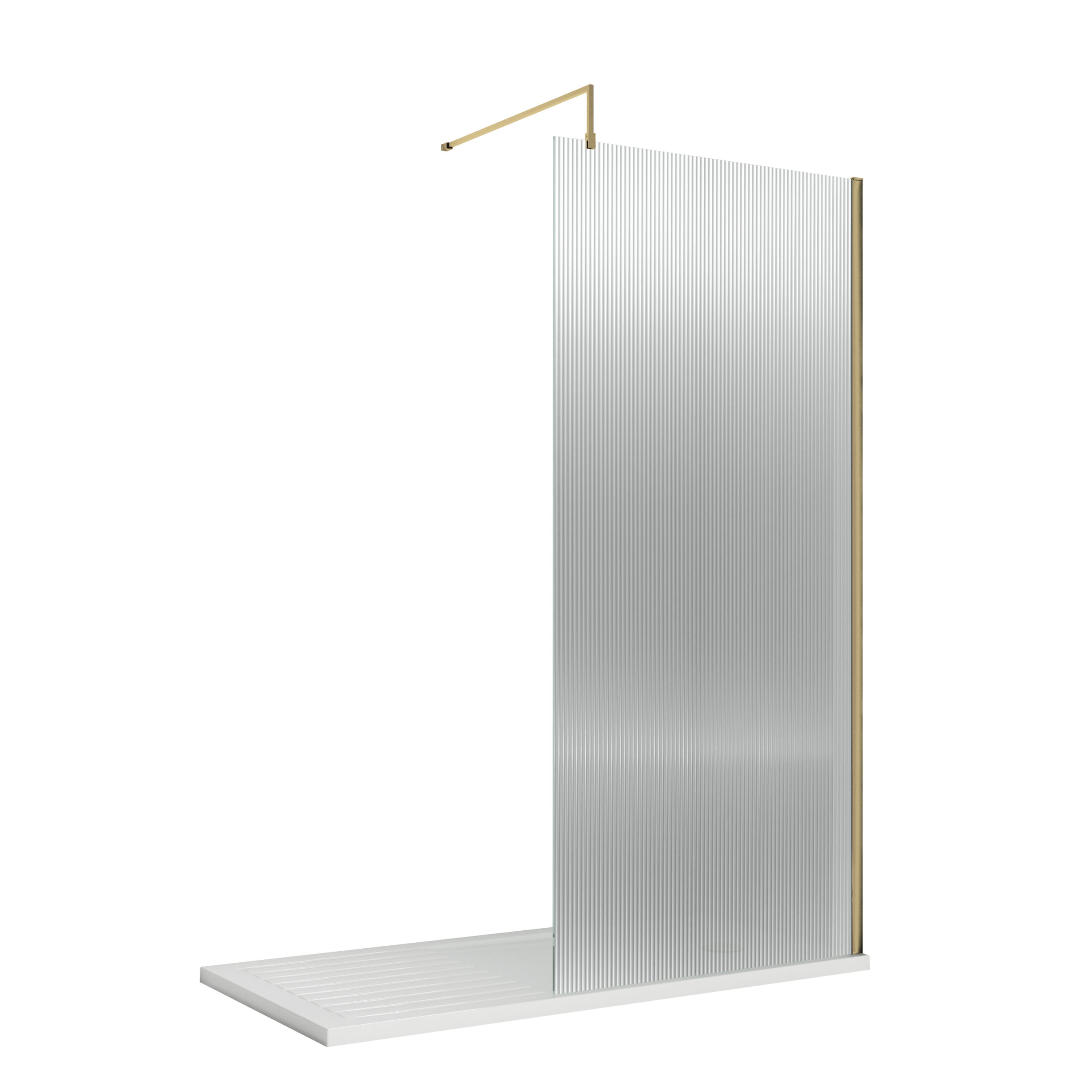 Hudson Reed 1000mm Fluted Wetroom Screen with Support Bar WRFL19510BB