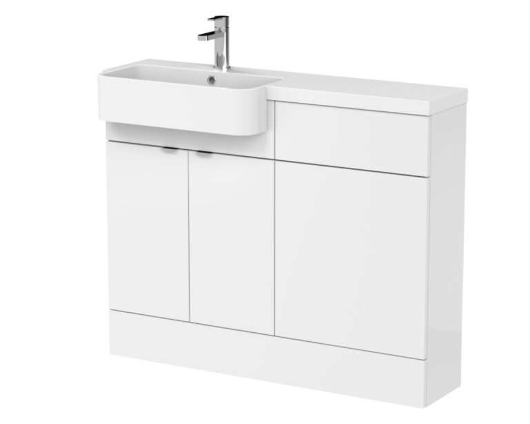 Hudson Reed 1100mm Combination Unit & Left Hand Semi Recessed Basin CBI146