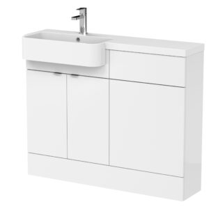 Hudson Reed 1100mm Combination Unit & Left Hand Semi Recessed Basin CBI146