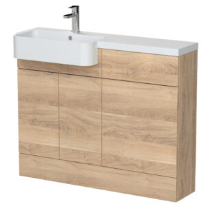 Hudson Reed 1100mm Combination Unit & Left Hand Semi Recessed Basin CBI3046