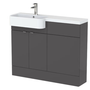 Hudson Reed 1100mm Combination Unit & Left Hand Semi Recessed Basin CBI946
