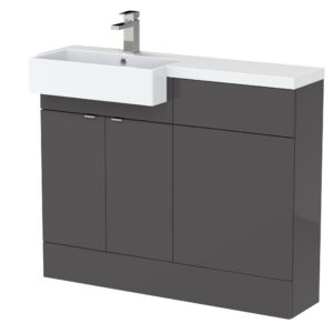 Hudson Reed 1100mm Combination Unit & Left Hand Semi Recessed Basin CBI950