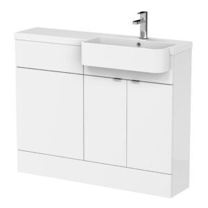 Hudson Reed 1100mm Combination Unit & Right Hand Semi Recessed Basin CBI147