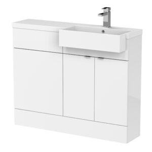 Hudson Reed 1100mm Combination Unit & Right Hand Semi Recessed Basin CBI151