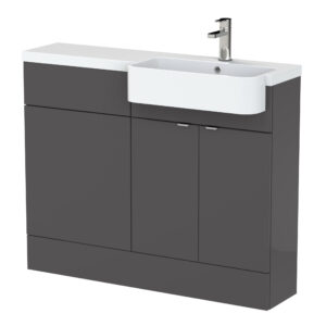 Hudson Reed 1100mm Combination Unit & Right Hand Semi Recessed Basin CBI947