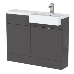 Hudson Reed 1100mm Combination Unit & Right Hand Semi Recessed Basin CBI951