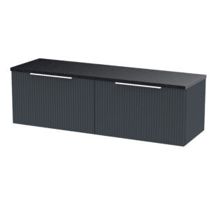 Hudson Reed 1200 Wall Hung 2-Drawer Vanity & Laminate Worktop DFF1494LSB2