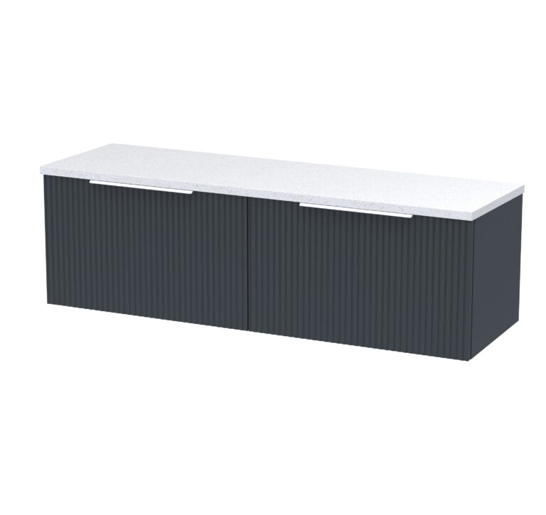 Hudson Reed 1200 Wall Hung 2-Drawer Vanity & Laminate Worktop DFF1494LSW2