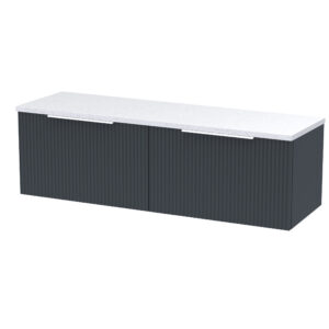Hudson Reed 1200 Wall Hung 2-Drawer Vanity & Laminate Worktop DFF1494LSW2