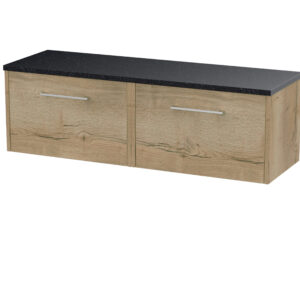Hudson Reed 1200 Wall Hung 2-Drawer Vanity & Laminate Worktop JNU1822LSB2