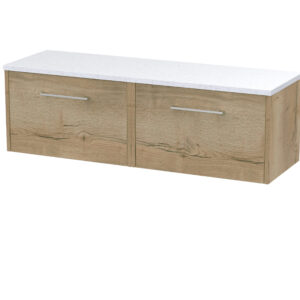 Hudson Reed 1200 Wall Hung 2-Drawer Vanity & Laminate Worktop JNU1822LSW2
