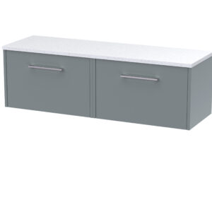 Hudson Reed 1200 Wall Hung 2-Drawer Vanity & Laminate Worktop JNU2322LSW2