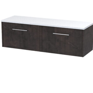 Hudson Reed 1200 Wall Hung 2-Drawer Vanity & Laminate Worktop JNU2622LSW2