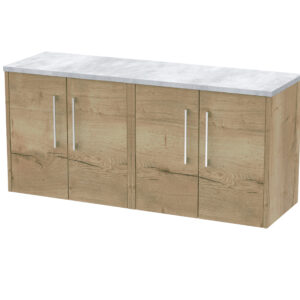 Hudson Reed 1200 Wall Hung 4-Door Vanity & Laminate Worktop JNU1823LBG2
