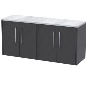 Hudson Reed 1200 Wall Hung 4-Door Vanity & Laminate Worktop JNU2223LBG2
