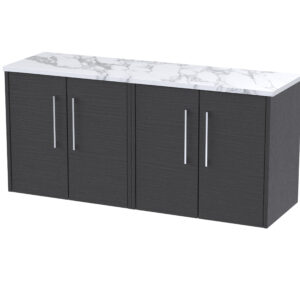 Hudson Reed 1200 Wall Hung 4-Door Vanity & Laminate Worktop JNU2223LCM2