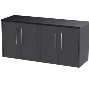 Hudson Reed 1200 Wall Hung 4-Door Vanity & Laminate Worktop JNU2223LSB2