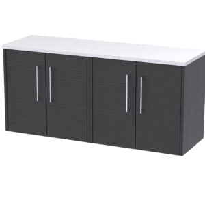 Hudson Reed 1200 Wall Hung 4-Door Vanity & Laminate Worktop JNU2223LSW2
