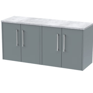 Hudson Reed 1200 Wall Hung 4-Door Vanity & Laminate Worktop JNU2323LBG2