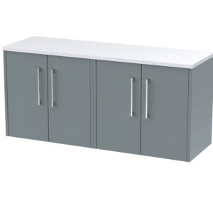 Hudson Reed 1200 Wall Hung 4-Door Vanity & Laminate Worktop JNU2323LSW2