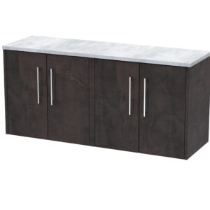Hudson Reed 1200 Wall Hung 4-Door Vanity & Laminate Worktop JNU2623LBG2