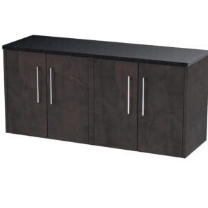 Hudson Reed 1200 Wall Hung 4-Door Vanity & Laminate Worktop JNU2623LSB2