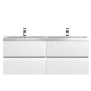 Hudson Reed 1200 Wall Hung 4 Drawer Vanity & Double Basin URB104C