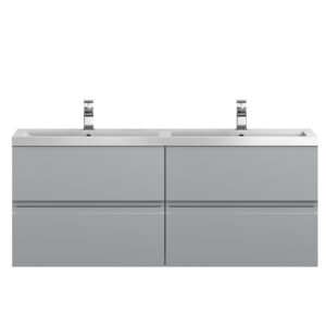Hudson Reed 1200 Wall Hung 4 Drawer Vanity & Double Basin URB204C