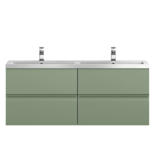 Hudson Reed 1200 Wall Hung 4 Drawer Vanity & Double Basin URB804C