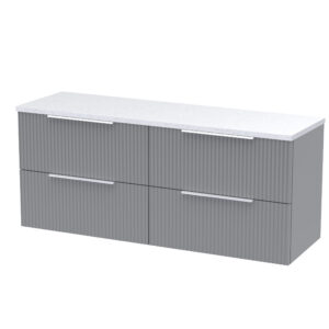 Hudson Reed 1200 Wall Hung 4-Drawer Vanity & Laminate Worktop DFF293LSW2