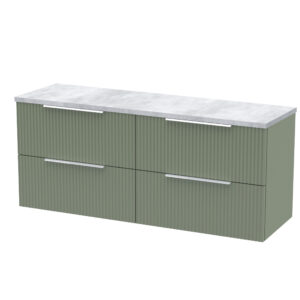 Hudson Reed 1200 Wall Hung 4-Drawer Vanity & Laminate Worktop DFF893LBG2