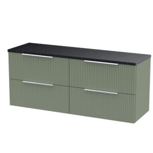 Hudson Reed 1200 Wall Hung 4-Drawer Vanity & Laminate Worktop DFF893LSB2