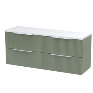 Hudson Reed 1200 Wall Hung 4-Drawer Vanity & Laminate Worktop DFF893LSW2