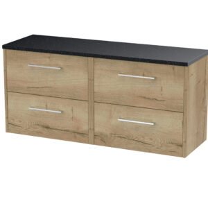 Hudson Reed 1200 Wall Hung 4-Drawer Vanity & Laminate Worktop JNU1824LSB2