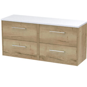 Hudson Reed 1200 Wall Hung 4-Drawer Vanity & Laminate Worktop JNU1824LSW2