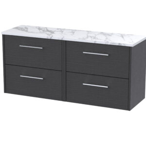 Hudson Reed 1200 Wall Hung 4-Drawer Vanity & Laminate Worktop JNU2224LCM2