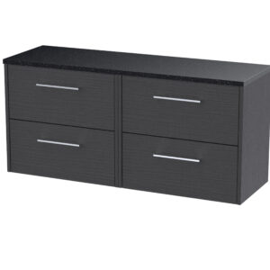 Hudson Reed 1200 Wall Hung 4-Drawer Vanity & Laminate Worktop JNU2224LSB2