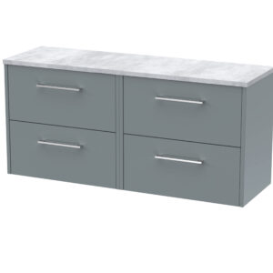 Hudson Reed 1200 Wall Hung 4-Drawer Vanity & Laminate Worktop JNU2324LBG2